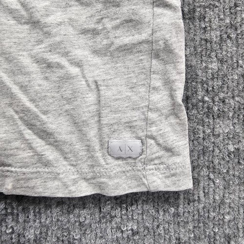 Armani Exchange T-Shirt Erwachsene groß schmal grau kurzärmelig V-Ausschnitt Pima Baumwolle - Bild 4 von 9
