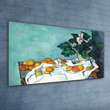 Plexiglas® Wall Picture 120x60 Still Life with Apples and a Pot of Primroses