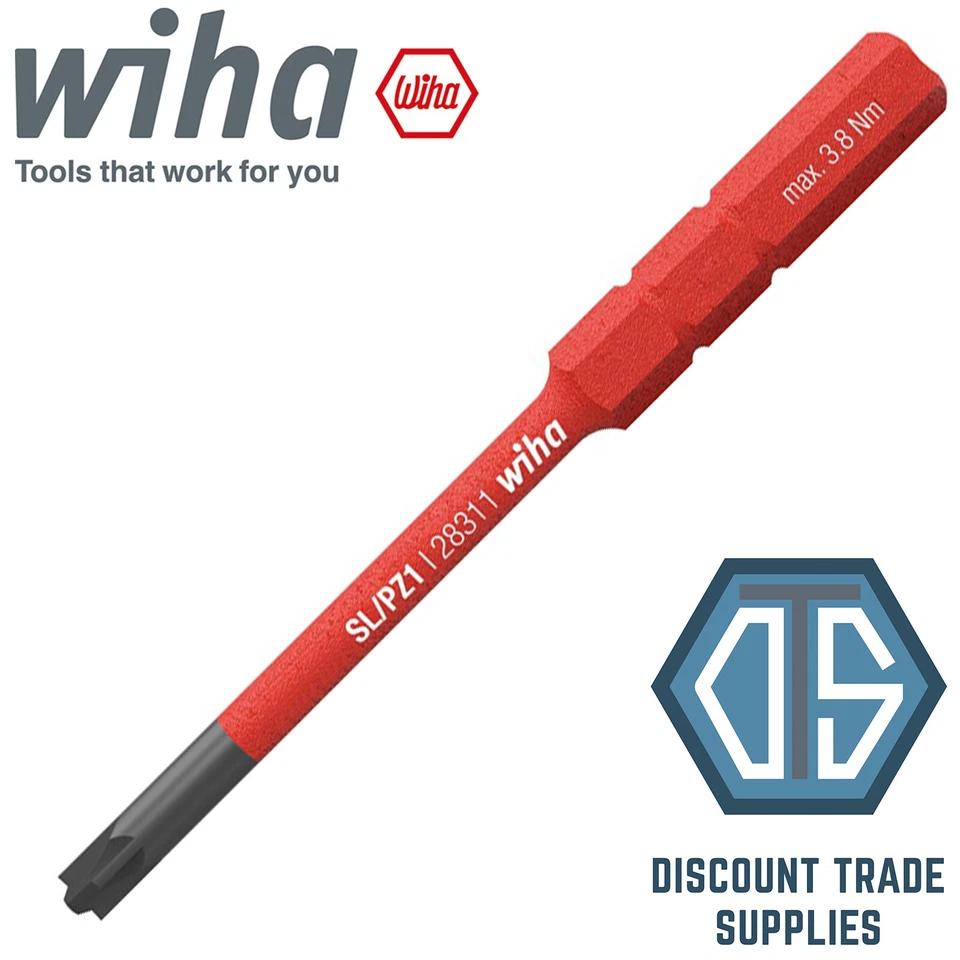 Wiha Pozi SL/PZ1 SlimBit Replacement Slim Bit VDE SoftFinish SlimVario 34589