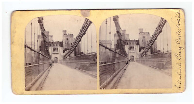 Stereofoto Stereoskopie --Conwy Castle-- Wales Großbritannien