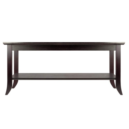 Genoa Rectangular Coffee Table With Glass Top And Shelf Espresso - Picture 4 of 6