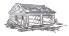 26 x 22 2-Car LD Garage Building Plans w/ 4 Pitch Trussed Roof 
