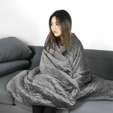 Breathable 100% Cotton 12/15/20lbs Weighted Blanket Fit to Full/Queen Size