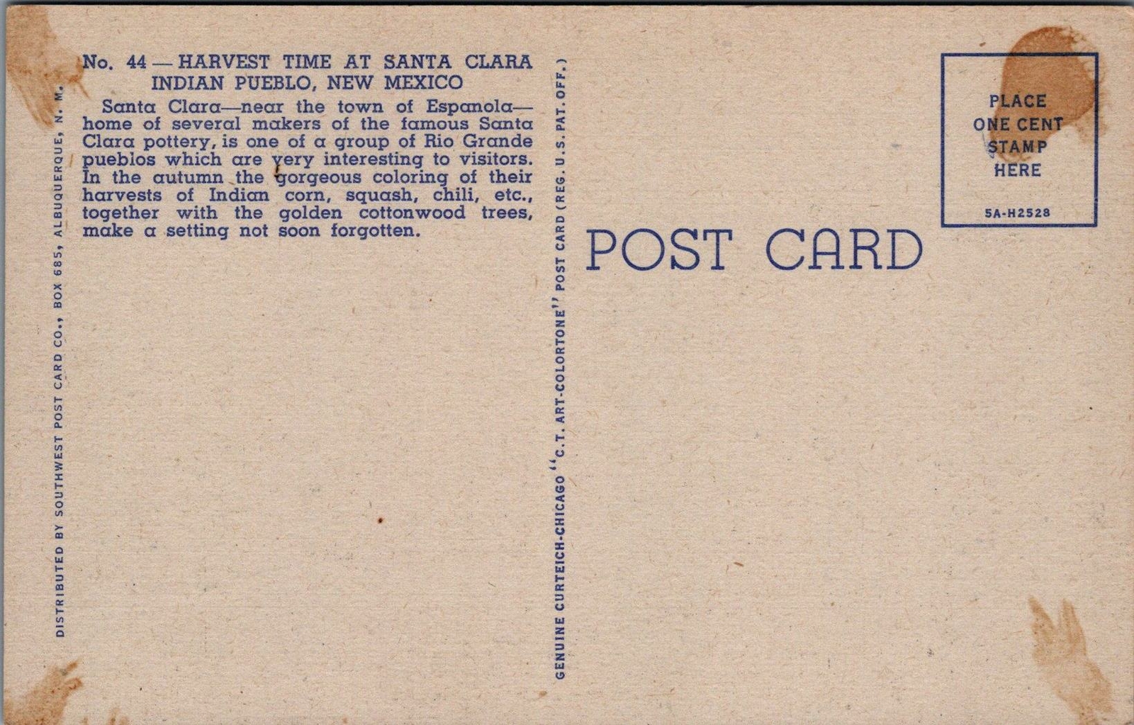 Postcard Harvest Time Santa Clara Indian Pueblo New Mexico NM eBay