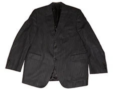 DAKS Grey Pinstripe Wool Blazer Jacket Mens 46R