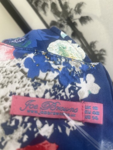 Ladies Joe Browns Blue Floral Print Prom Style Dress Size 18 Short Fit N Flare - Picture 6 of 6