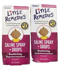 Little Remedies Saline Spray Drops Safe for Newborns 1 fl oz Lot Of 2