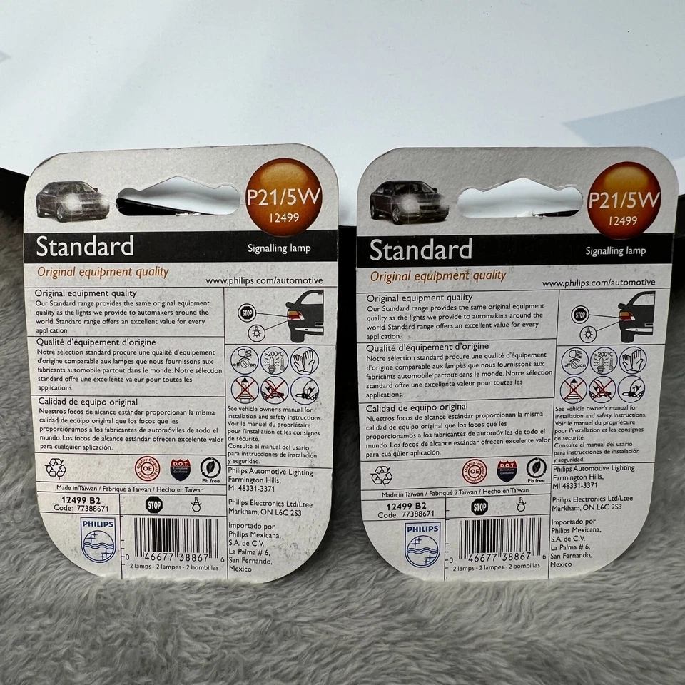 4pk Philips Estándar P21/5W 12499 Bombillas Lámpara Señalización Halógena Calidad OE Foto 2 de 3