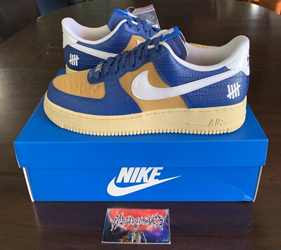 Nike Air Force 1 Low SP Undefeated 5 On It Blue Yellow Croc Size 10.5 BRAND NEW