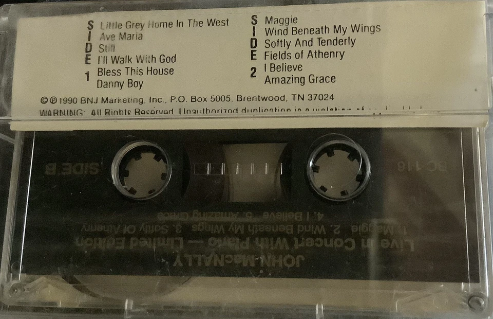 John MacNally Live In Concert With Piano Cassette. Limited Edition Hand Signed - Image 2 of 2