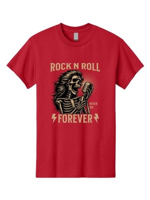 Rock-N-Roll-Forever Mens Graphic Tee, 100% Cotton, Casual Summer Wear
