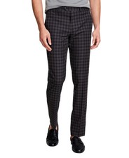 Bar III Men's Slim Brown Check Pants 30 X 30 New $175 MCSTPC5X0081