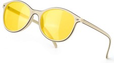 TJUTR Women's Polarized Night Driving Glasses Night Vision Yellow Lens Reduce Gl