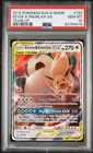 2019 POKEMON SUN & MOON TEAM UP #120 EEVEE & SNORLAX GX PSA 10