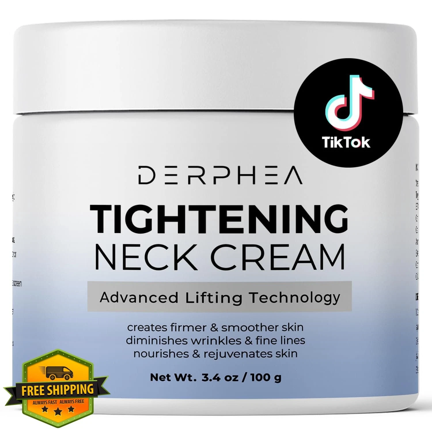 DERPHEA Neck Tightening Cream Crepey Skin Firming 3.4 Fl Oz