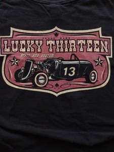 Maglietta Lucky 13 Speed Shop Rat Rod Route 66 – Auto Da Corsa Vintage – Uomo