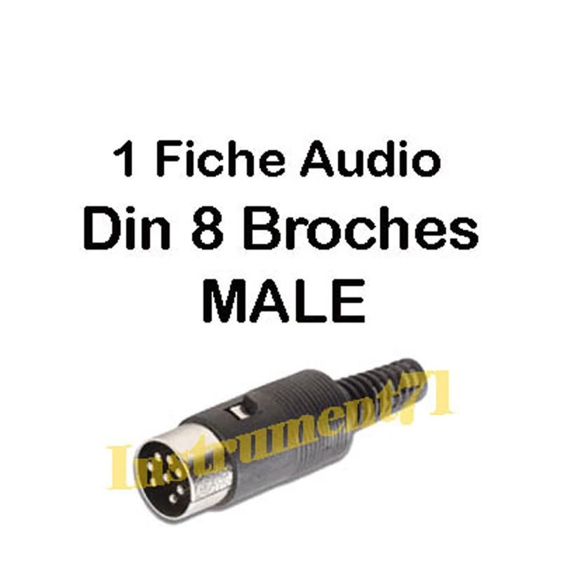 Din 8 BROCHES Mâle = 7 Broches à 270 Degres + 1 Centrale Connections à Souder - Photo 1/1