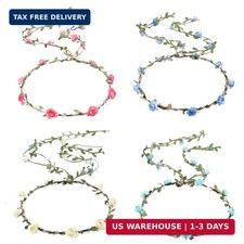 4 Pcs Flower Crown Floral Wreath Headband Floral Garland Headbands Bohem