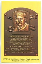 Gold HOF Plaque Postcard - Pud Galvin Pittsburgh Pirates (1986 Printing)