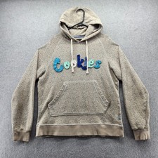 Cookies Hoodie Mens 2XL Tan Blue Speckle Pullover Hooded Sweatshirt Dry Clean