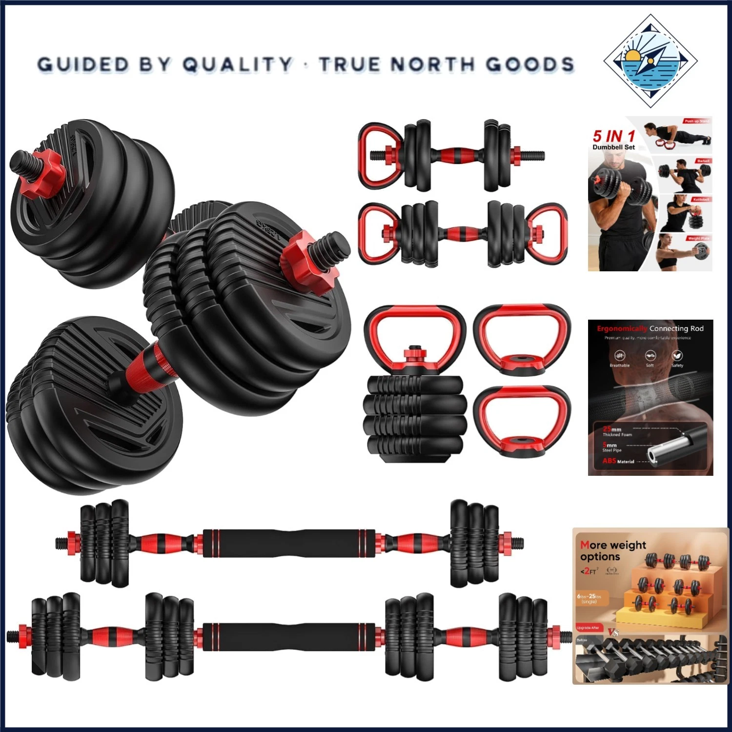 Multi-Functional Dumbbell Set with Adjustable Weights for Home Fitness Training