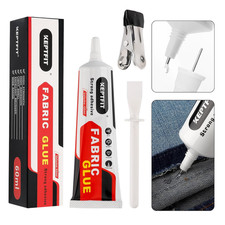 Fabric Glue, Permanent, Clear, 60 ML Washable Adhesive for Clothing, Patches, Le