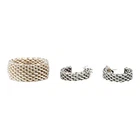 VINTAGE DESIGNER TIFFANY CO MESH EARRING RING SET STERLING SILVER SIGNED