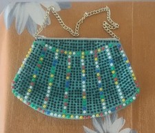Vintage ladies'  girls green bag purse 1960 - IMMACULATE