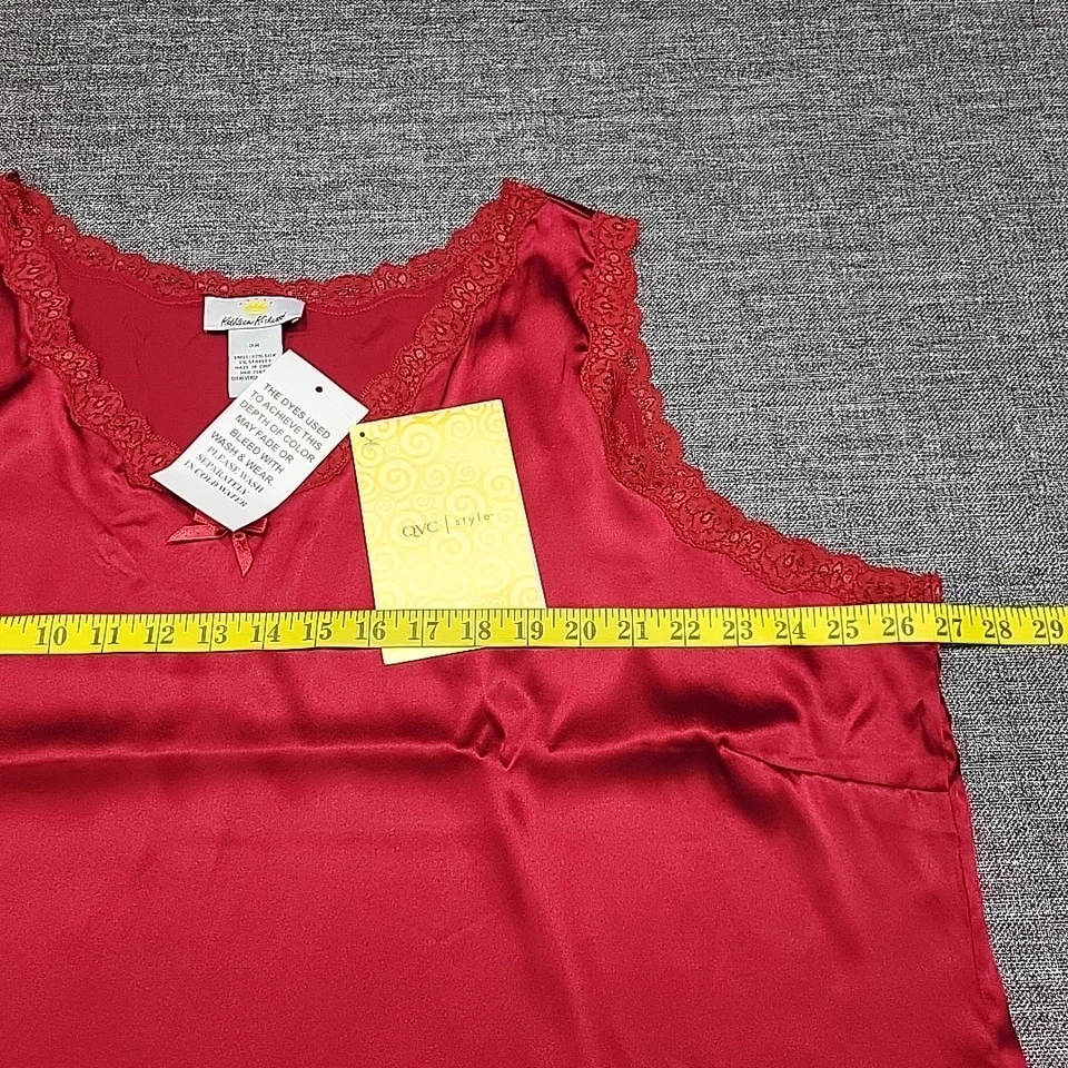 Kathleen Kirkwood 女式正装丝绸氨纶混纺上衣 3X 大码红色衬衫 — 第 2/4 张图片