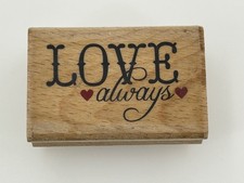 Hampton Art Janet Dunn LOVE Always Wood Rubber Stamp Card Making