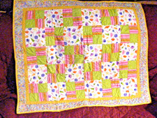 Handmade Baby Quilt 35"x40" Patchwork Crib Blanket Toddler lap quilt seashells