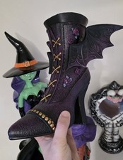 Tk Maxx Halloween Purple Witches Boot Ornament Rare Batwings