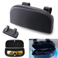 Estuche con soporte para gafas de sol negro de ajuste universal para automóvil con clip a presión
