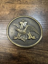 Anheuser-Busch Eagle Vintage Belt Buckle Gold Tone Indiana Metal Crafts