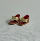 Vintage Barbie Picnic Set #967 Woven Strap w Red Insole Cork Wedge Shoes 1960s