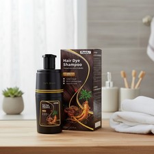 Natural Herbal Dark Brown Hair Dye Shampoo - Quick 100 Gray Coverage 350ml
