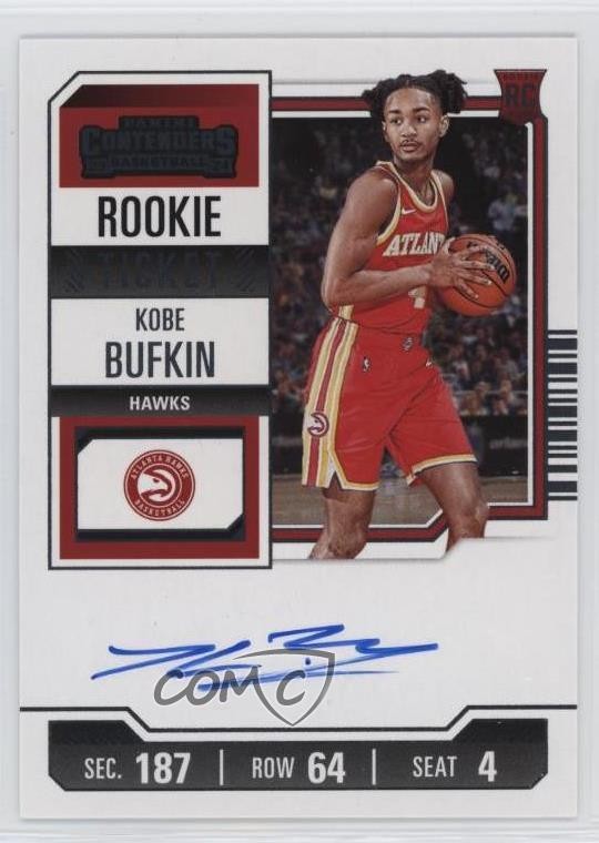2023-24 Panini Contenders Rookie Ticket Kobe Bufkin #140 Rookie Auto RC 1js2