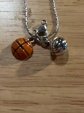 Sterling Silver Small 3D Basketball Charm or Pendant
