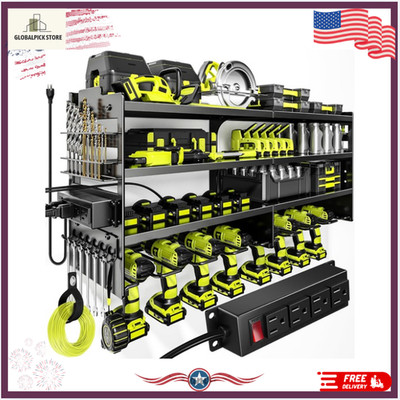 Wall Mount Power Tool Organizer Charging Station 4 Layer Heavy Duty