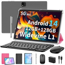 Android 14 Tablet with Keyboard, 12GB RAM 6 6 , 128GB Storage, 1TB Expandabl...