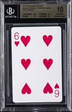 2016 MARIO PIKACHU PLAYING CARDS POKEMON CENTER 6 OF HEARTS BGS 10