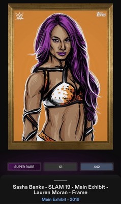 Topps Slam Digital Sasha Banks Main Exhibit 2019 Super Rare