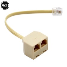 Telephone Line Splitter 1 to 2 RJ11 Adapter for Landline Phones