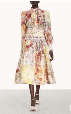 Zimmermann Blouse & Skirt Silk & Linen Blended Set Size 1