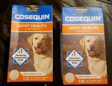  2 NUTRAMAX COSEQUIN Maximum Strength Plus MSM  HA Dogs NEW Sealed 120 Exp 28