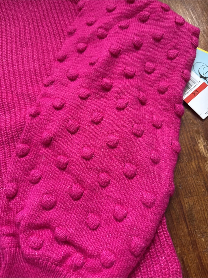 CeCe女式粉色XS毛衣-趣味袖 — 第 2/4 张图片