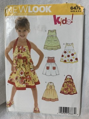 New Look Pattern 6479 Child/Girls Sizes 3-8 Jumper Dress /Sundress FF Uncut