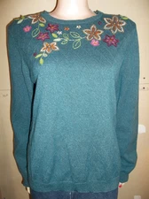 VTG ALFRED DUNNER SWEATER LARGE NEW GRANNY CORE FLORAL  LATTICE