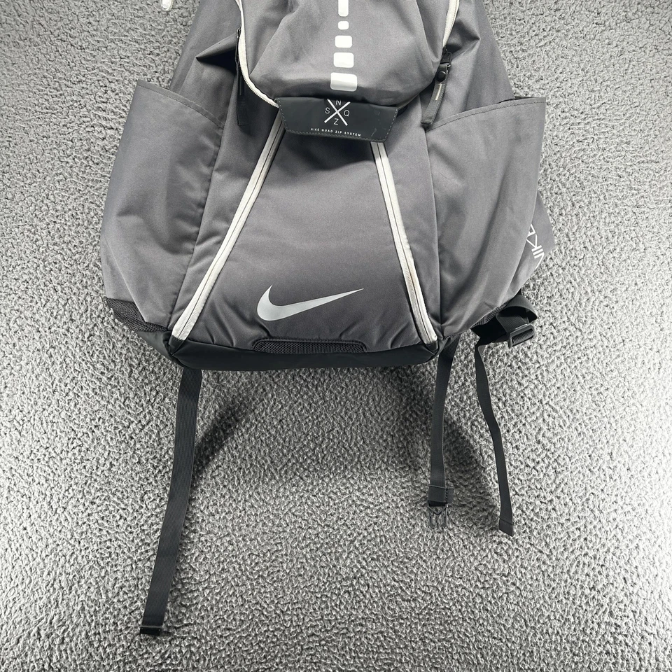 Nike Elite Mochila Cuádruple Cremallera Negra Grande 30L Sistema SNZ Deportes Gimnasio Bolsa Foto 2 de 4