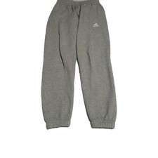 Adidas Mens Small Grey Joggers Sweatpants Fleece Cuffed H59425 Essentials